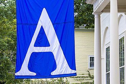 Andover flag hanging on campus