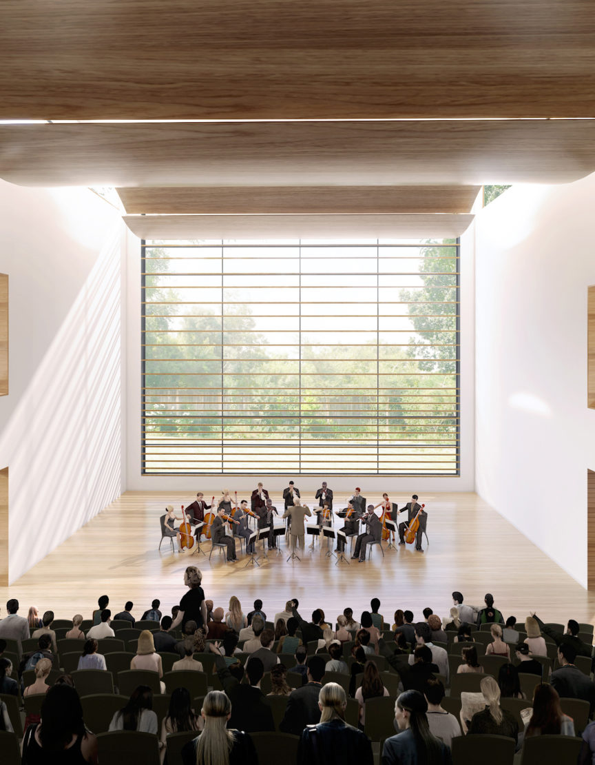 Rendering of orchestra in new music building