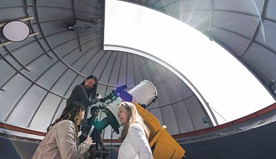 Students and teacher in observatory